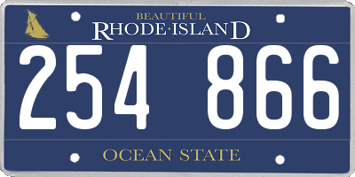 RI license plate 254866
