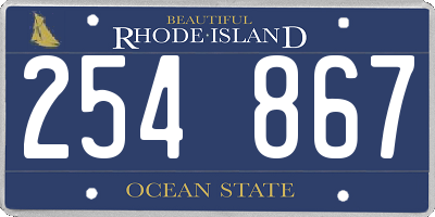 RI license plate 254867