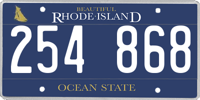 RI license plate 254868