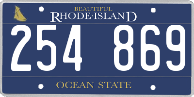 RI license plate 254869
