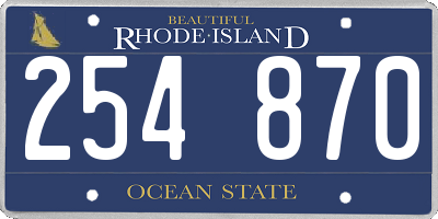 RI license plate 254870