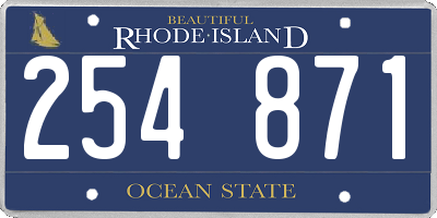 RI license plate 254871