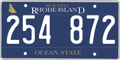 RI license plate 254872