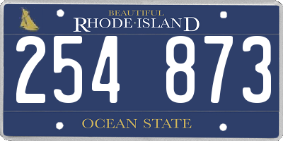 RI license plate 254873