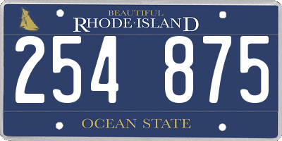 RI license plate 254875