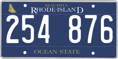 RI license plate 254876