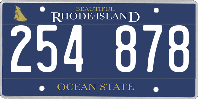 RI license plate 254878