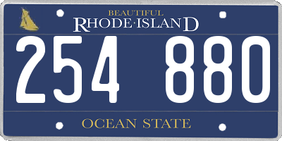 RI license plate 254880