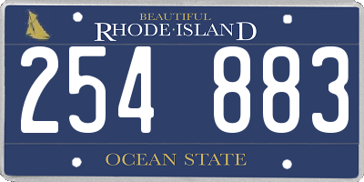 RI license plate 254883