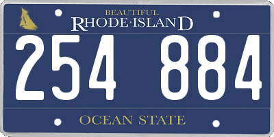 RI license plate 254884