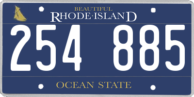 RI license plate 254885