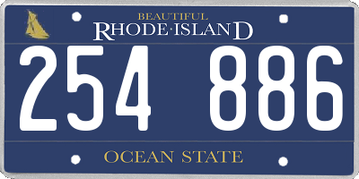 RI license plate 254886