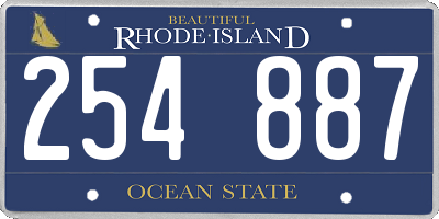 RI license plate 254887