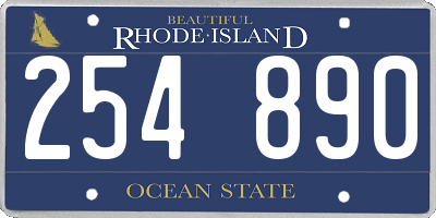 RI license plate 254890