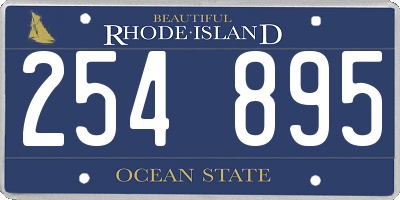 RI license plate 254895