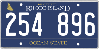 RI license plate 254896