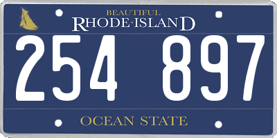 RI license plate 254897