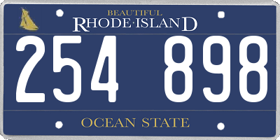 RI license plate 254898