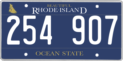RI license plate 254907