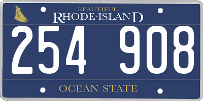 RI license plate 254908