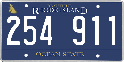 RI license plate 254911