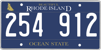 RI license plate 254912