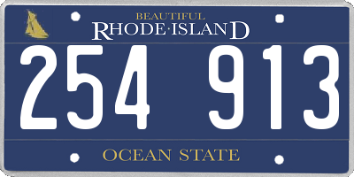 RI license plate 254913