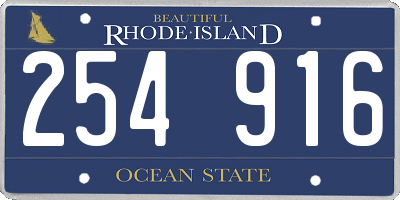 RI license plate 254916