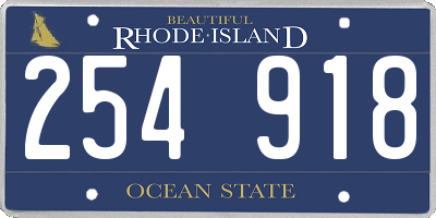 RI license plate 254918