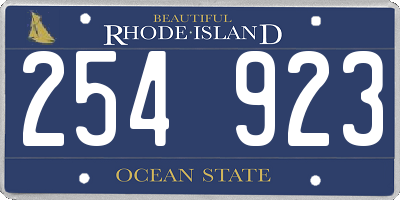 RI license plate 254923