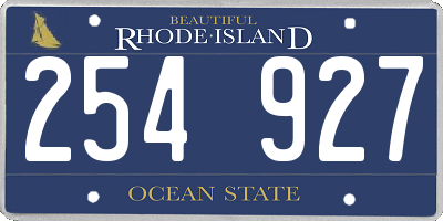 RI license plate 254927
