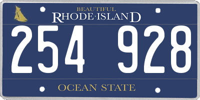 RI license plate 254928