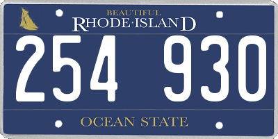RI license plate 254930
