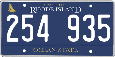RI license plate 254935