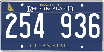 RI license plate 254936
