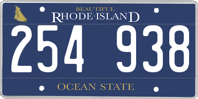 RI license plate 254938