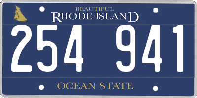 RI license plate 254941