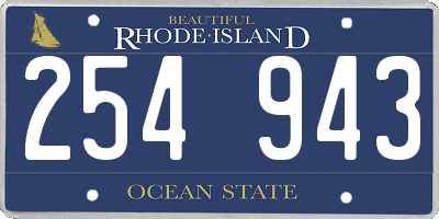 RI license plate 254943