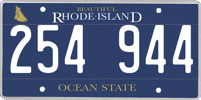RI license plate 254944