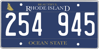 RI license plate 254945