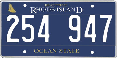 RI license plate 254947
