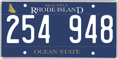 RI license plate 254948