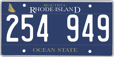 RI license plate 254949
