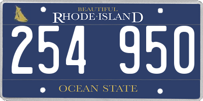 RI license plate 254950