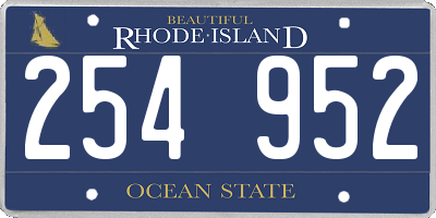 RI license plate 254952