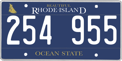 RI license plate 254955