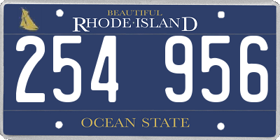 RI license plate 254956