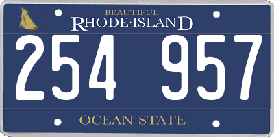RI license plate 254957