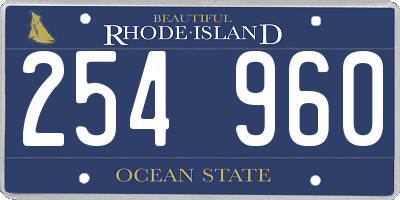 RI license plate 254960