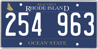 RI license plate 254963